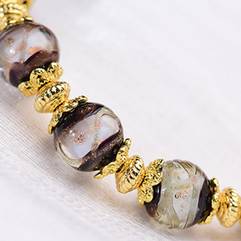 Buddha Stones Liuli Glass Dzi Beads Blessings Bracelet - image 16