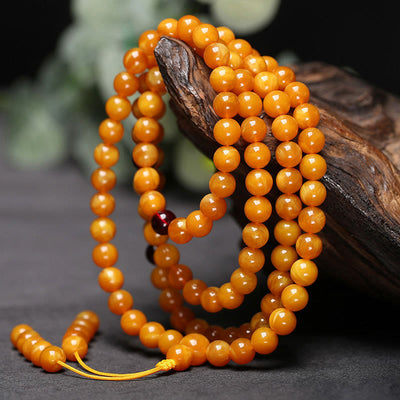 FREE Today: Meditation Tibetan Amber Round Bead Mala - 8mm - image 0