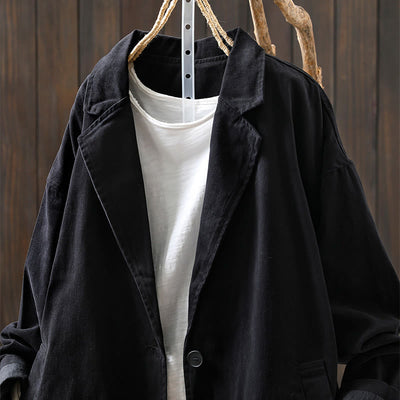 Buddha Stones Spring Fall Buttons Lapel Collar Long Sleeve Mid-length Women's Jacket With Pockets - image 21