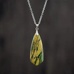Buddha Stones Emperor Stone Happiness Necklaces Pendants - Yellow Emperor Stone White Chain - image 0