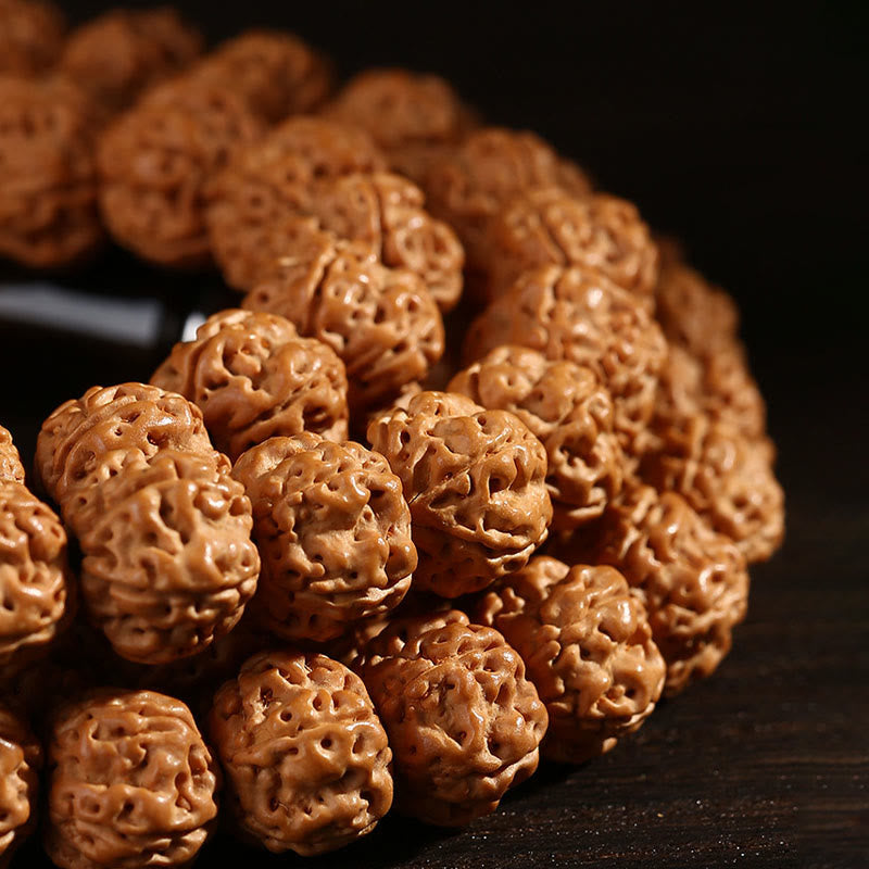 Buddha Stones Tibetan 108 Beads Bodhi Seed Three-eyed Dzi Bead Auspiciousness Mala - image 20