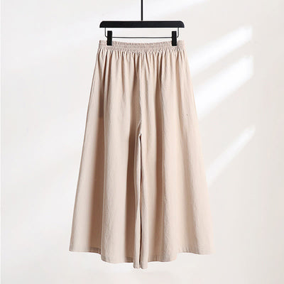 Buddha Stones 2Pcs Fall Lace-up Cotton Kimono Ankle-Length Wide Leg Pants With Pockets Men's Meditation Cloth Set - image 16