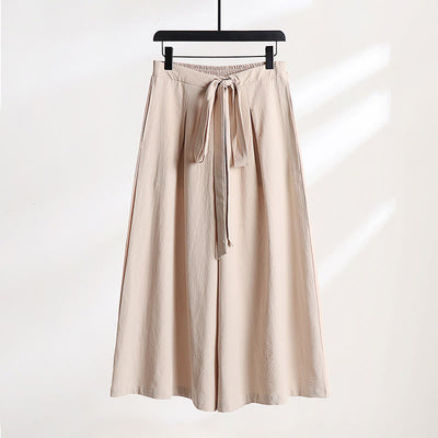 Buddha Stones 2Pcs Fall Lace-up Cotton Kimono Ankle-Length Wide Leg Pants With Pockets Men's Meditation Cloth Set - image 15