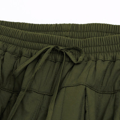 Buddha Stones Winter Plain Color Blocking Design Cotton Women's Harem Pants With Pockets - image 21