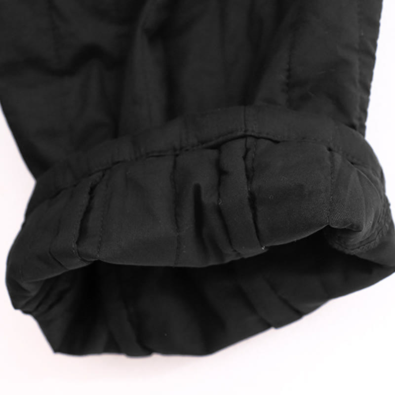 Buddha Stones Winter Plain Color Blocking Design Cotton Women's Harem Pants With Pockets - image 12