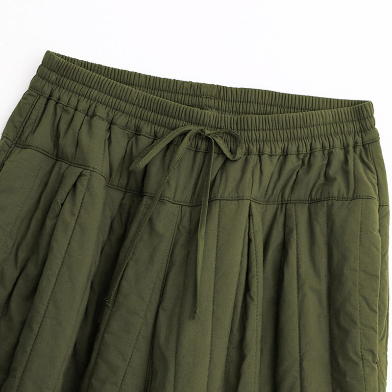 Buddha Stones Winter Plain Color Blocking Design Cotton Women's Harem Pants With Pockets - image 22