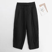 Foviel Winter Plain Color Blocking Design Cotton Women's Harem Pants With Pockets