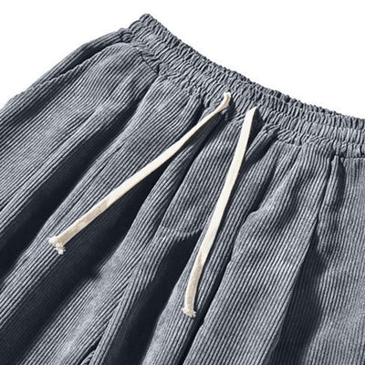 Buddha Stones Retro Men's Plain Fleece-Lined Corduroy Simple Design Harem Pants With Pockets - image 26