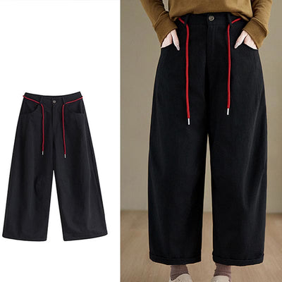 Buddha Stones Plain Cotton Casual Women's 7-8 Length Pants With Pockets - image 14