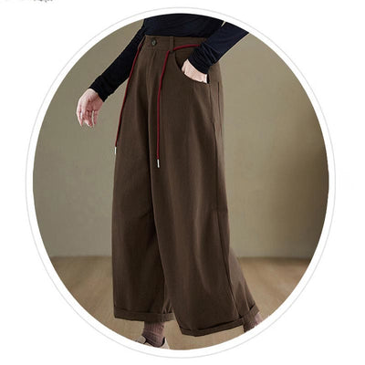 Buddha Stones Plain Cotton Casual Women's 7-8 Length Pants With Pockets - image 9