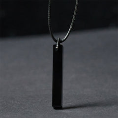 Buddha Stones Black Obsidian Blue Sandstone Transformation Necklace Pendant - Black Obsidian - image 0