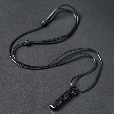 Buddha Stones Black Obsidian Blue Sandstone Transformation Necklace Pendant - image 7
