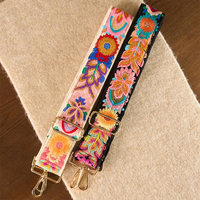Buddha Stones Multicolor Sunflower Embroidery Adjustable Handbags Crossbody Shoulder Bag Straps - image 1