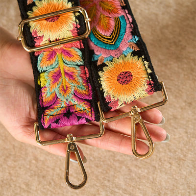 Buddha Stones Multicolor Sunflower Embroidery Adjustable Handbags Crossbody Shoulder Bag Straps - image 6