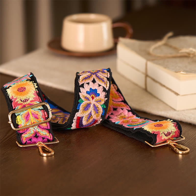 Buddha Stones Multicolor Sunflower Embroidery Adjustable Handbags Crossbody Shoulder Bag Straps - image 5