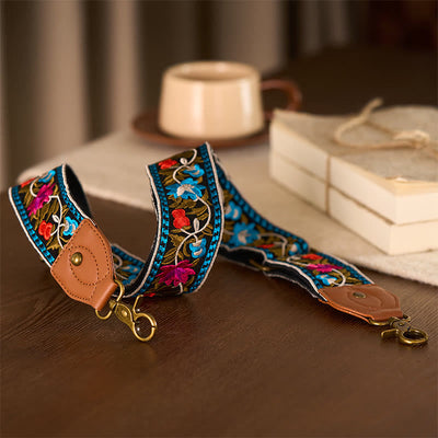 Buddha Stones Bohemian Flower Vine Geometric Embroidery Adjustable Handbags Crossbody Shoulder Bag Purse Straps Replacement - image 3