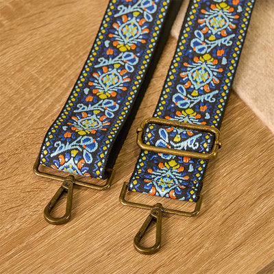 Buddha Stones Boho Navy Blue Flower Geometric Adjustable Handbags Crossbody Shoulder Bag Straps Replacement - image 4