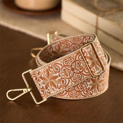 Foviel Bohemian Brown Beige Flower Geometric Embroidery Adjustable Handbags Crossbody Shoulder Bag Purse Straps Replacement