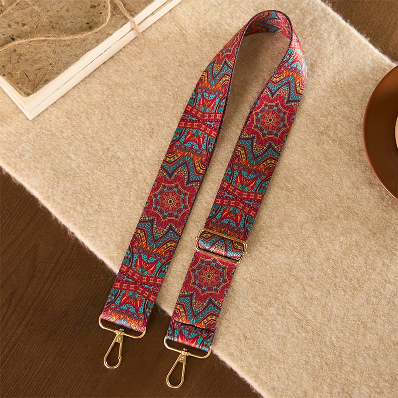 Buddha Stones Bohemian Red Mandara Geometric Adjustable Handbags Crossbody Shoulder Bag Purse Straps Replacement - Red Mandara 76-136cm*5cm - image 0