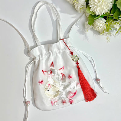 Buddha Stones Suzhou Embroidery Lotus Deer Epiphyllum Peony Rabbit Cotton Linen Tote Crossbody Bag Shoulder Bag Handbag - image 23