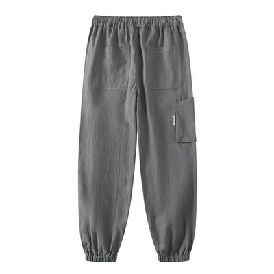 Buddha Stones Summer Ramie Linen Cotton Ankle-Length Elastic Cuffs Tapered Men's Pants With Pockets - image 12