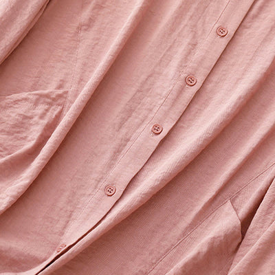Buddha Stones Spring Fall Stand Collar Plain Long Sleeve Women's Cotton Polyester Shirt  - image 21