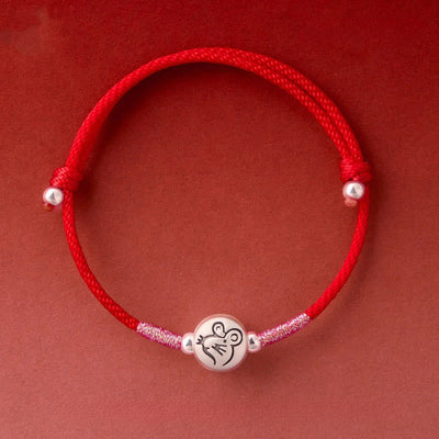 Buddha Stones Year of the Horse 999 Sterling Silver Red String Luck Bracelet - Rat Red String(Wrist Circumference: 14-18 cm) - image 17