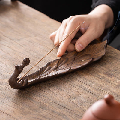 Buddha Stones Peacock Shape Fortune Home Decoration Incense Burner - image 9