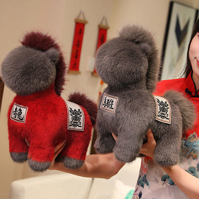Buddha Stones Year Of The Horse Embroidered Saddle Pad Plush Doll Home Decoration - image 10