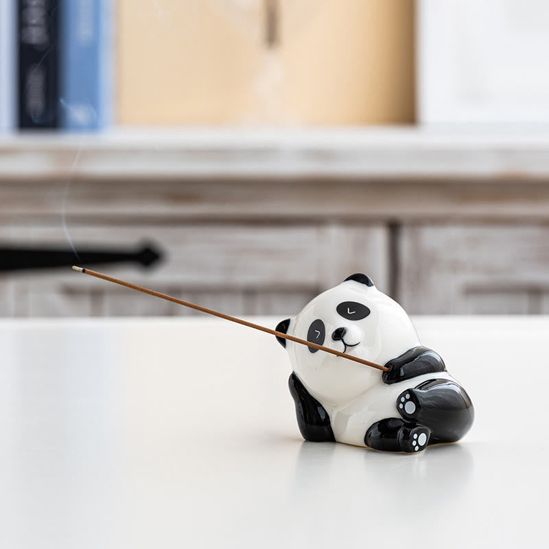 Buddha Stones Panda Shape Home Decoration Incense Burner - Panda Close Eyes(8.5*6*7 cm) - image 7