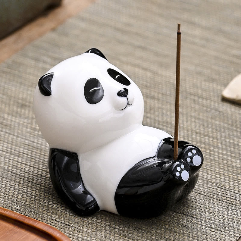 Buddha Stones Panda Shape Home Decoration Incense Burner - Panda Crossing Legs(8.5*6*7 cm) - image 10