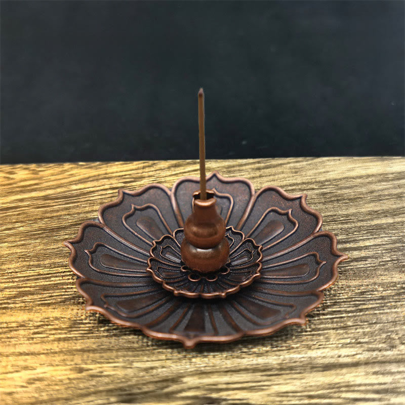 Buddha Stones Lotus Home Decoration Incense Burner - Brown Lotus(8.8*3.2cm) - image 2
