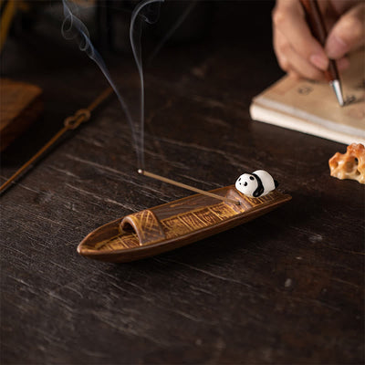 Buddha Stones Panda Home Decoration Incense Burner - image 1