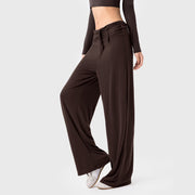 Foviel Casual Lace-up Atmungsaktive Sport Damen weites Bein Hose