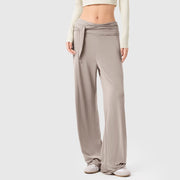 Foviel Casual Lace-up Atmungsaktive Sport Damen weites Bein Hose