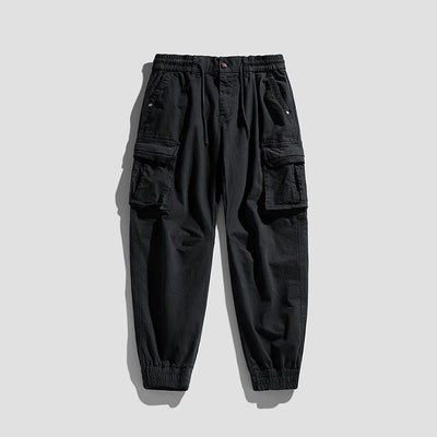 Buddha Stones Summer Cotton Elastic Cuffs Tapered Men's Pants With Pockets - Black - US/UK/AU48，EU58 (6XL) - image 11