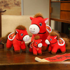 Buddha Stones Year Of The Horse Fu Character Plush Horse Doll Prosperity Fortune Home Decoration - image 0