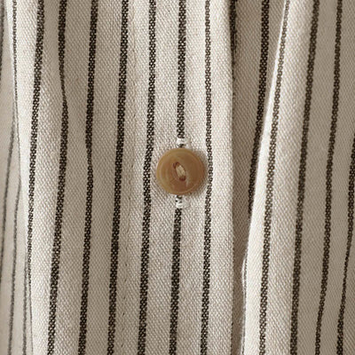 Buddha Stones Fall Stripe Stand Collar Buttons Women's Long Sleeve Shirt With Pocket - image 8