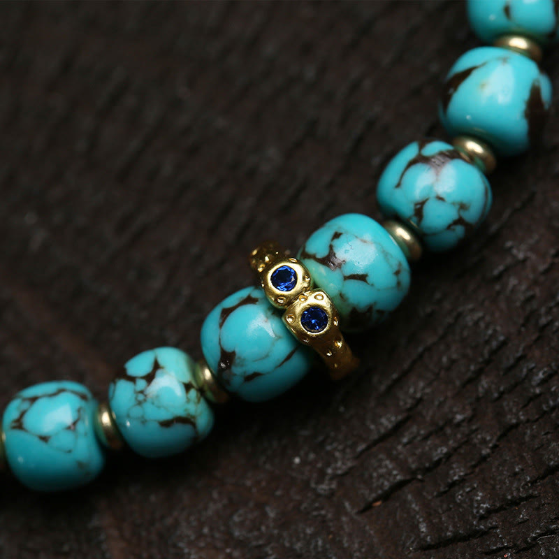 Buddha Stones Turquoise Fu Character Protection Bracelet - image 2