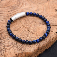 Buddha Stones Turquoise Black Glitter Stone Tiger Eye Positive Bracelet - Blue Tiger Eye(Wrist Circumference:17-18cm) - image 0