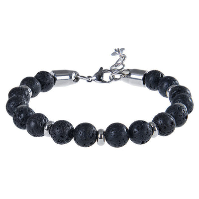 Buddha Stones Tiger Eye Various Natural Stone Beads Protection Bracelet - Lava Rock(Wrist Circumference:17-20 cm) - image 11