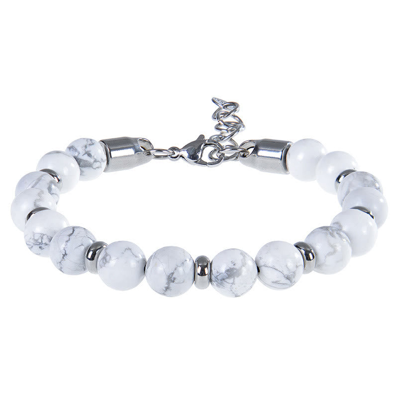Buddha Stones Tiger Eye Various Natural Stone Beads Protection Bracelet - White Turquoise(Wrist Circumference:17-20 cm) - image 17