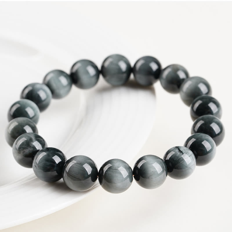 Buddha Stones Eagle's Eye Stone Positive Calm Beaded Bracelet - image 2