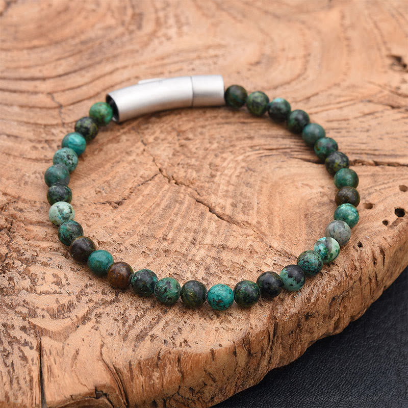 Buddha Stones Turquoise Black Glitter Stone Tiger Eye Positive Bracelet - Green Tiger Eye(Wrist Circumference:17-18cm) - image 6
