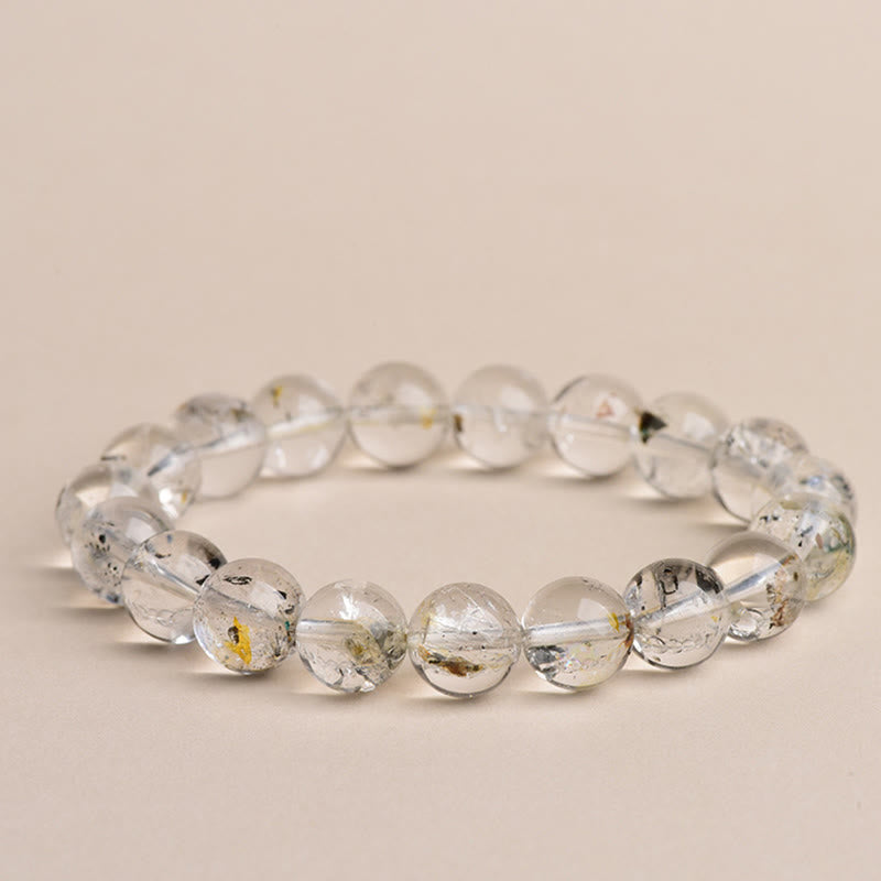 Buddha Stones Herkimer Diamond Protection Meditation Bracelet - 5A Grade Herkimer Diamond - 14-14.8mm - image 10