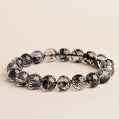 Buddha Stones Herkimer Diamond Protection Meditation Bracelet - 7A Grade Herkimer Diamond - 14-14.8mm - image 0