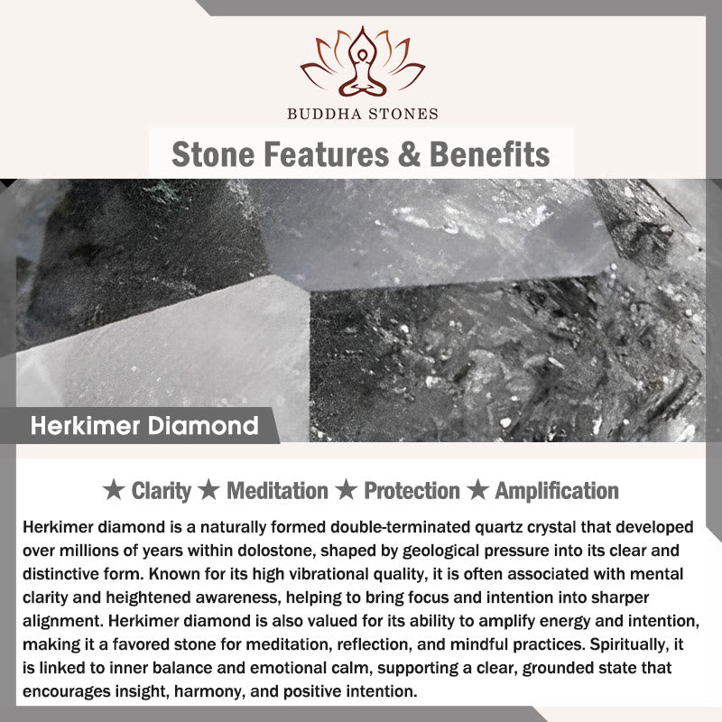 Buddha Stones Herkimer Diamond Protection Meditation Bracelet - image 4