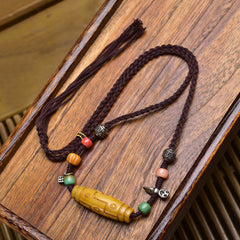 Buddha Stones Copper Nine-Eye Dzi Bead Luck Balance Necklace Pendants - Style A - image 0