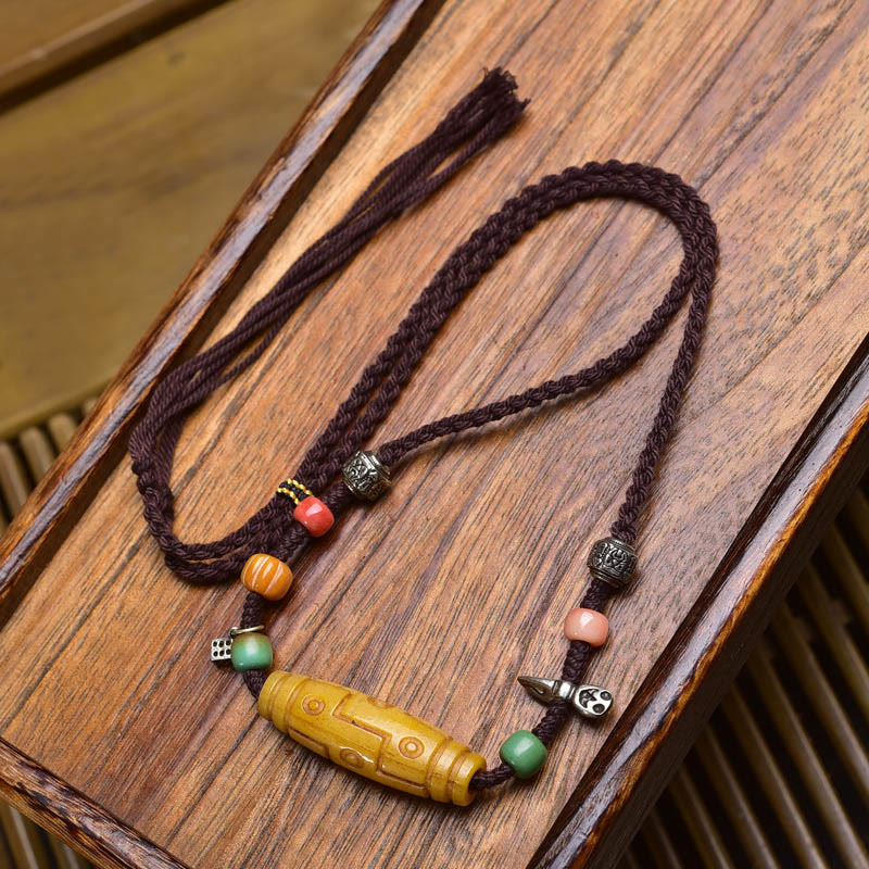 Buddha Stones Copper Nine-Eye Dzi Bead Luck Balance Necklace Pendants - Style A - image 0