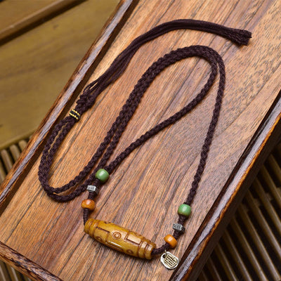 Buddha Stones Copper Nine-Eye Dzi Bead Luck Balance Necklace Pendants - Style C - image 2